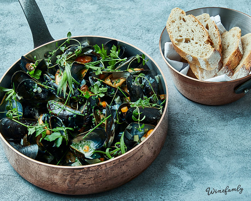 Dampede blåmuslinger “på klassisk vis”