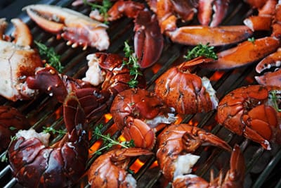 Grillede hummere og sauce tartar