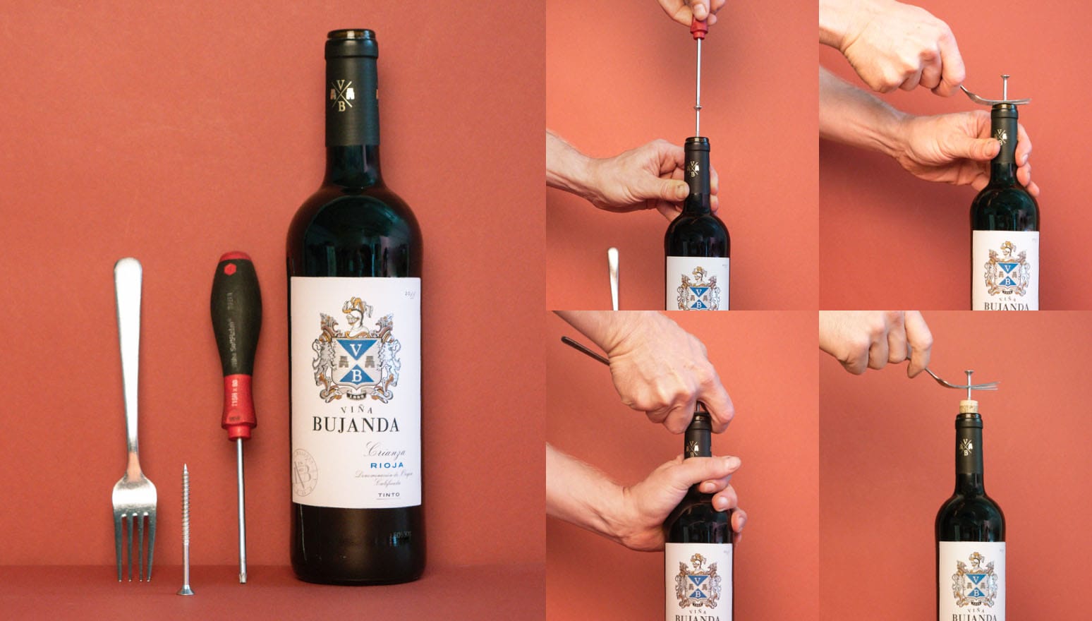 Sådan åbner du vin - uden proptrækker